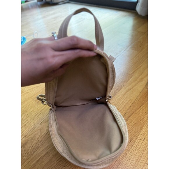 Mini Straw Woven Backpack/Fashion Bag In Brown Wicker - Picture 4 of 6